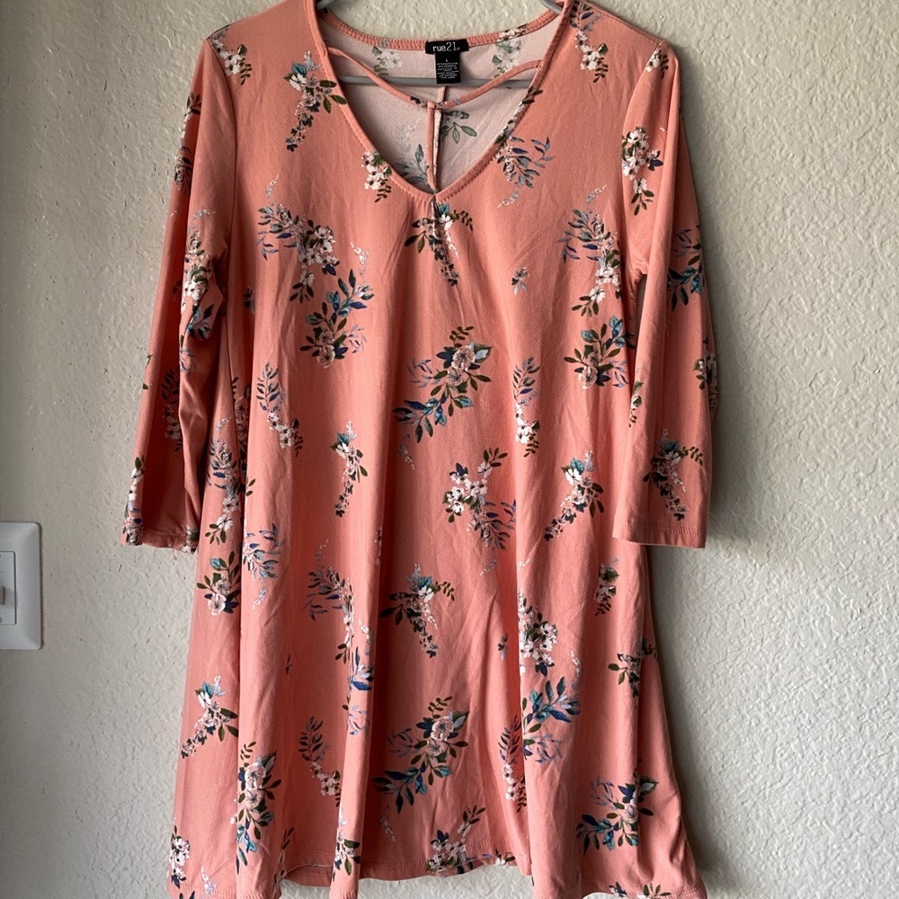 pink- peach floral sundress